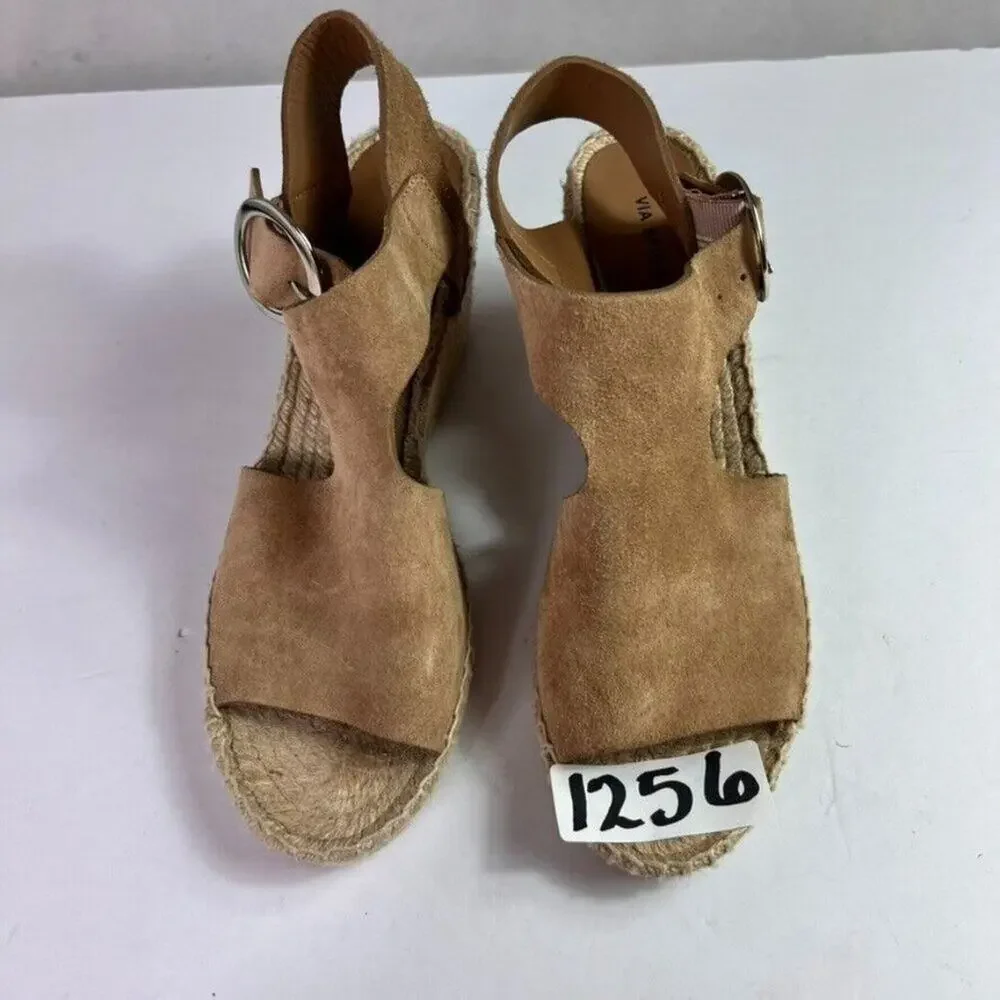 Via Spiga Sandals Sandals 9 M Nolan Espadrille Wedge Desert Suede Leather Buckle